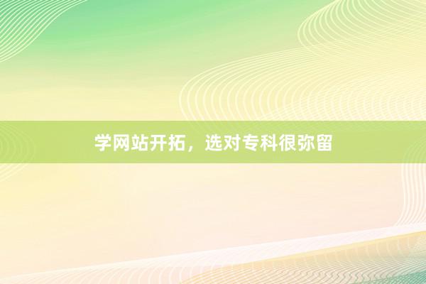 学网站开拓，选对专科很弥留