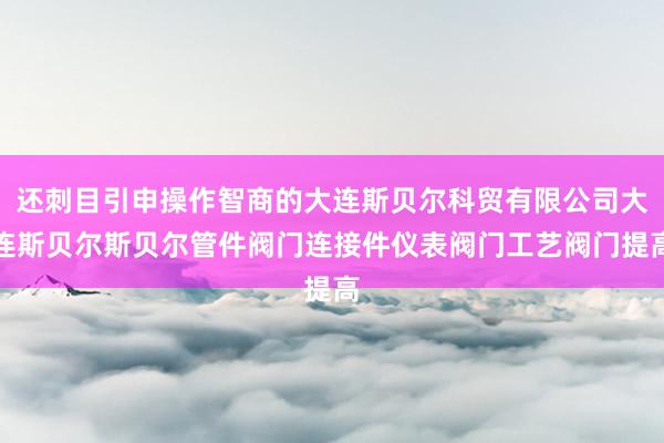 还刺目引申操作智商的大连斯贝尔科贸有限公司大连斯贝尔斯贝尔管件阀门连接件仪表阀门工艺阀门提高